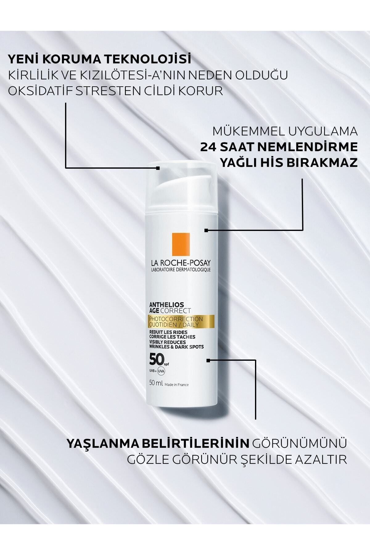 La Roche-Posay Anthelios Age Correct SPF50+ 50 ml – Renkli Kapatıcı Yüz Güneş Kremi