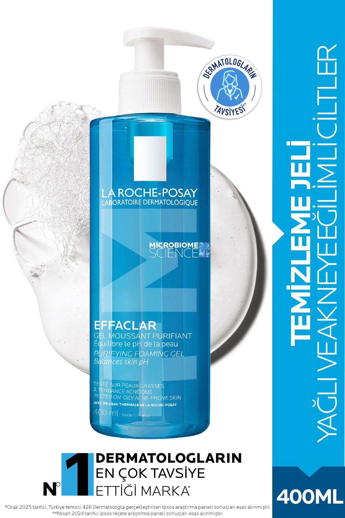 La Roche-Posay Effaclar Temizleme Jeli 400 ml – Yağlı ve Akneye Eğilimli Ciltler